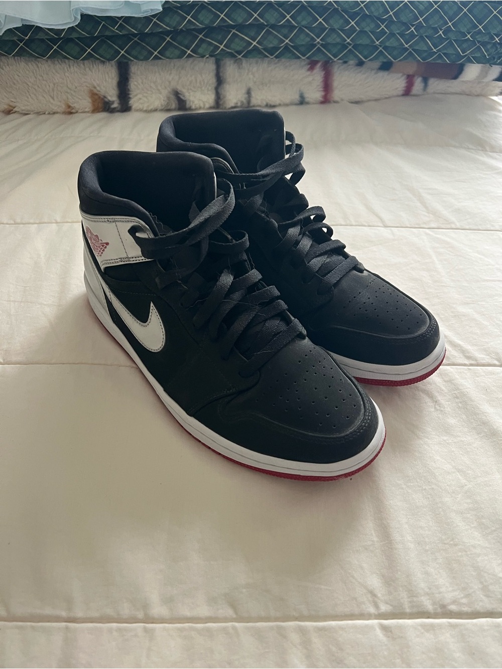 Jordan Men's Black, Silver & Red High-Top Sneakers
